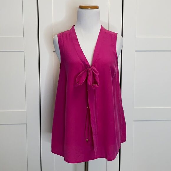 Lilly Pulitzer Tops - Lilly Pulitzer Raleigh Tie Top Berry Pink Small